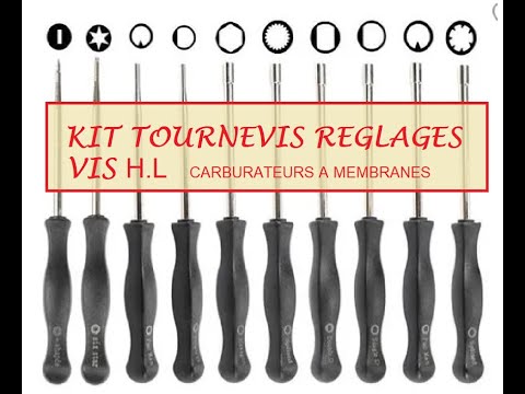 Kit de 6 tournevis pour réglage de carburateur