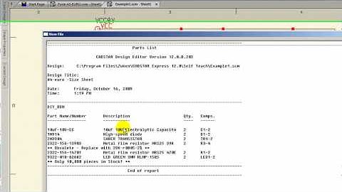 CADSTAR 12: Creating Parts List from a Schematic
