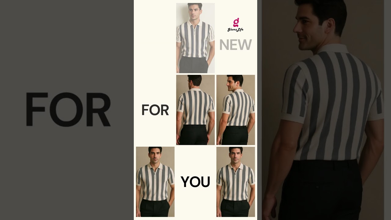Stylish Men's Striped Polo Shirt | GlamzLife New Arrival