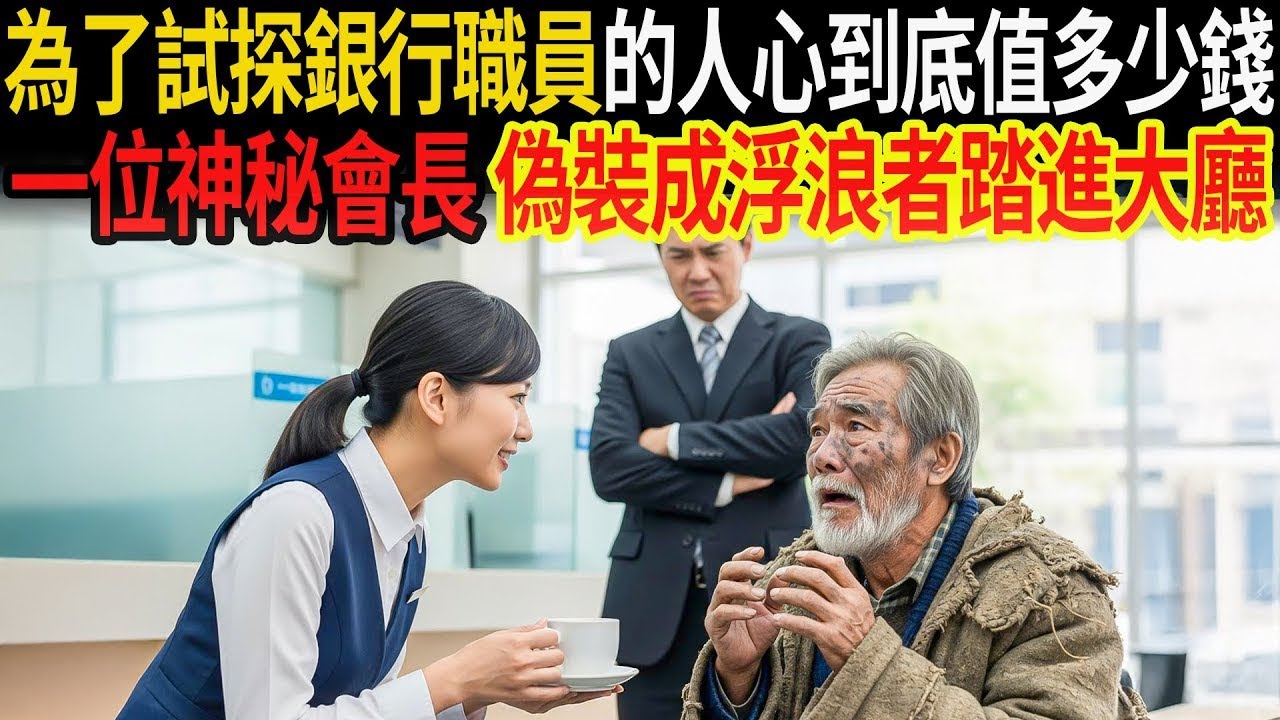 「為了看看銀行的人心值多少」一位神秘會長偽裝成浮浪者踏進大廳！