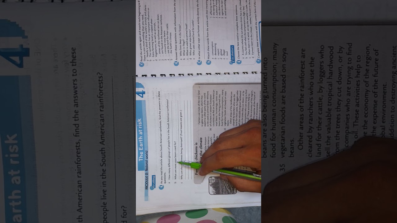 إطعام الدجاج يدمر المناخ /غابة الامازون/ الوحدة ٤ كتاب النشاط