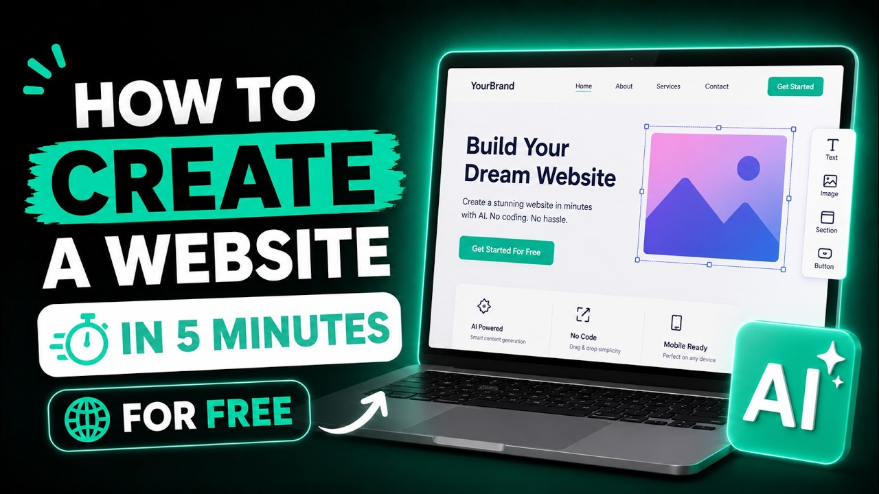 How To Create A Website in 5 Minutes For FREE | FREE AI Website Builder ...