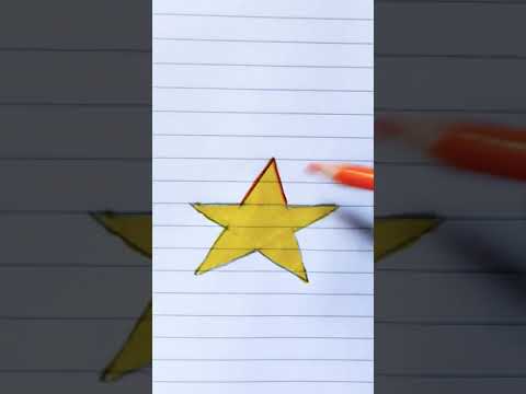 رسم نجمة بطريقة سهلة جدا وجميلة