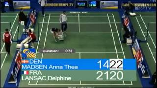 2013 European Junior Team Championships Final WS Anna Thea Madsen (DEN) VS Delphine Lansac (FRA)