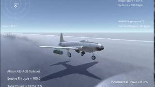 Silantro Unity3d Flight Simulator: F-80C Shooting Star Flight test + Landing 2