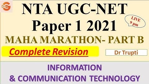 Information & Communication Technology Maha Marathons (B) for UGC NTA NET Paper 1 2021 MCQ Dr Trupti