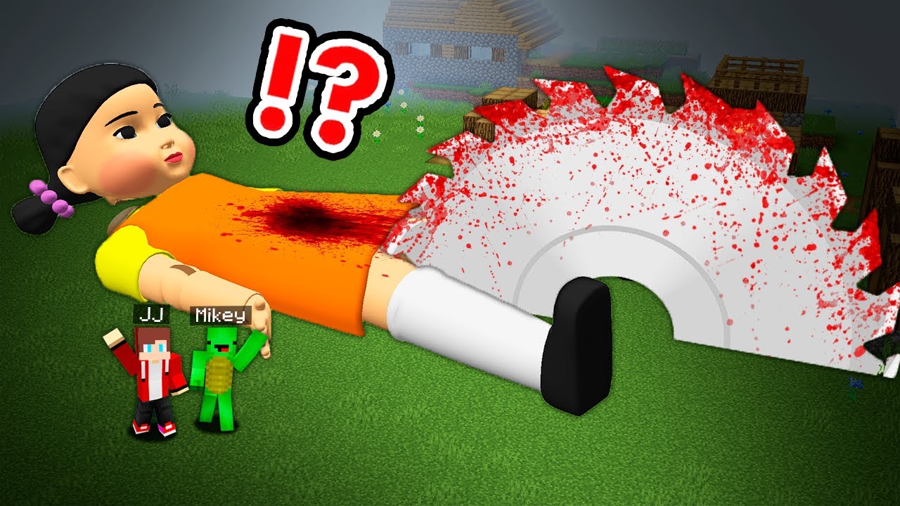 MAIZEN: JJ and Mikey Cut Squid Doll With Biggest Saw Story - Minecraft Animation JJ & Mikey!