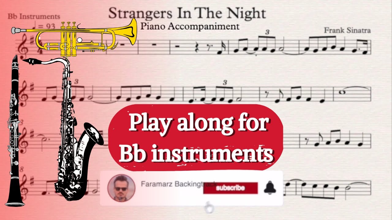 Strangers in the night - Frank Sinatra (Piano) | Play along for Bb instruments