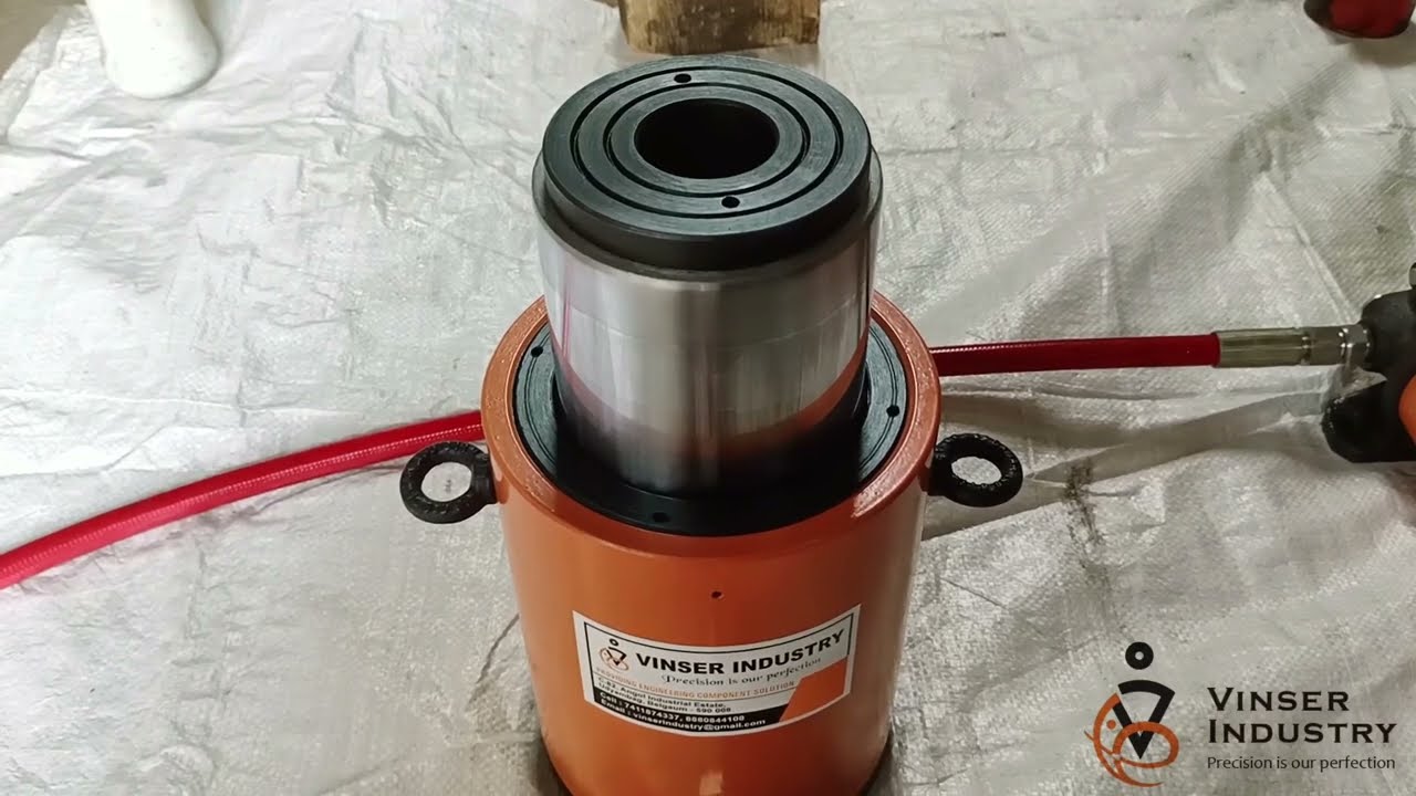 Hollow jack ( center hole jack)-plain ram spring return & oil return Model- VHPS Renge 10 to 100 ton