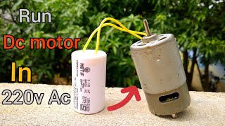 How to run DC motor using fan capacitor