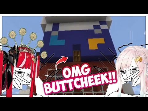 Iofi and Ollie cant stop laughing over Iofi's "butt-cheek" in the minecraft...