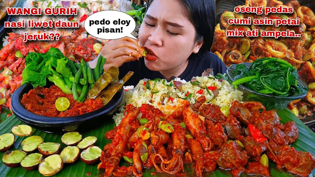 NGELIWET AUTO NGALIMED🤤 MENU SUNDA  CUMI ASIN PETAI ATI AMPELA NASI LIWET LALAPAN JENGKOL MENTAH