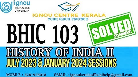 BHIC 103 solved assignment 2023-2024 history of India / BHIC 103 assignment answer 2023-24