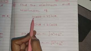 Find The Maximum And Minimum Value Of 3Cosx4Sinx