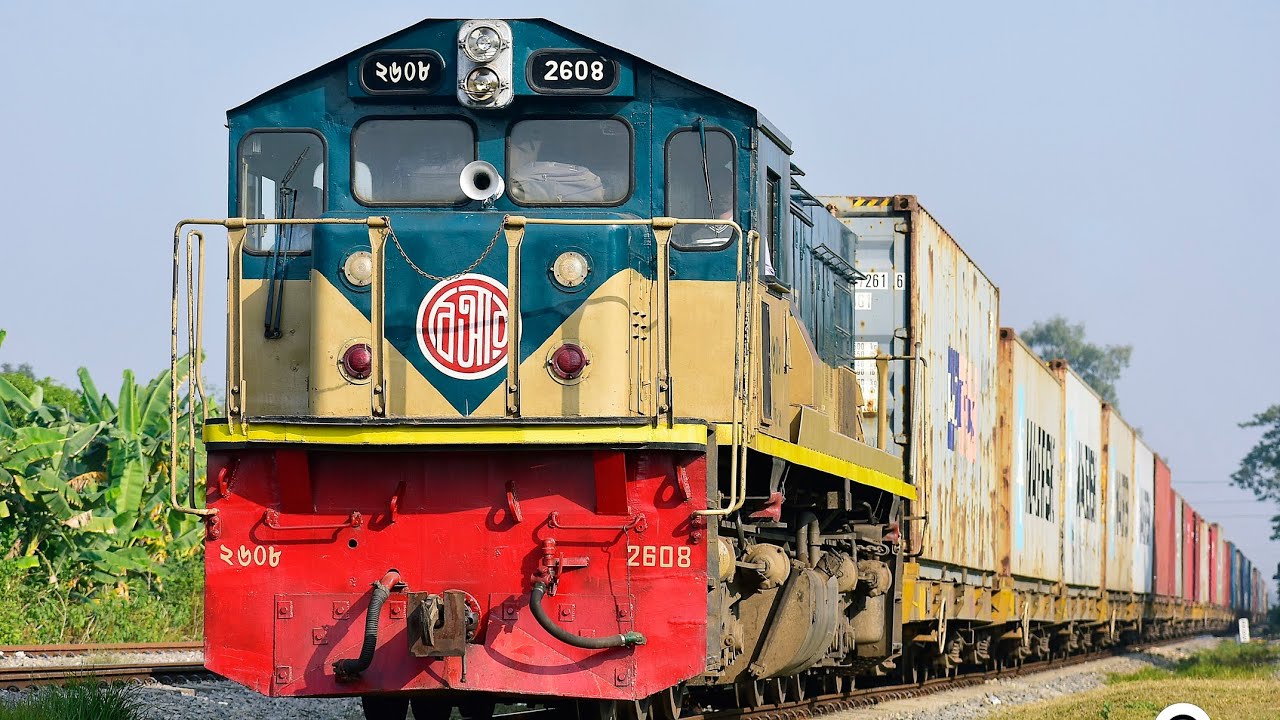 Container express Locomotive(2608) with 801 up entering jinardi station ...