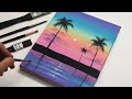 Rainbow Sunset Landscape | Daily Challenge | Easy Art | Abstract Acrylic Painting Tutorial