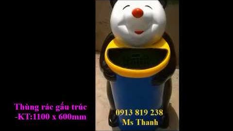 video   Thùng rác con thú - thùng rác composite