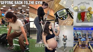 GETTING BACK INTO THE GYM AFTER HAVING MY BABY + FIRST PILATES CLASS | a week of workouts FT. Pander