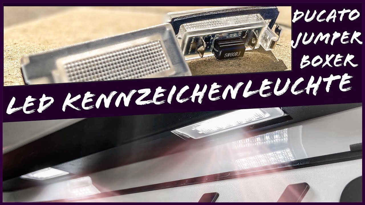 Hacreyatu Kennzeichenleuchte Rücklicht - 2er Set Für Fiat Ducato, Peugeot Boxer & Citroen Jumper (2006-2020) - LED Nummernschildbeleuchtung