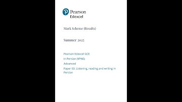2025 Pearson EDEXCEL A Level Persian Mark Scheme Paper 3 9pn0 03 Listening Reading And Writing In P