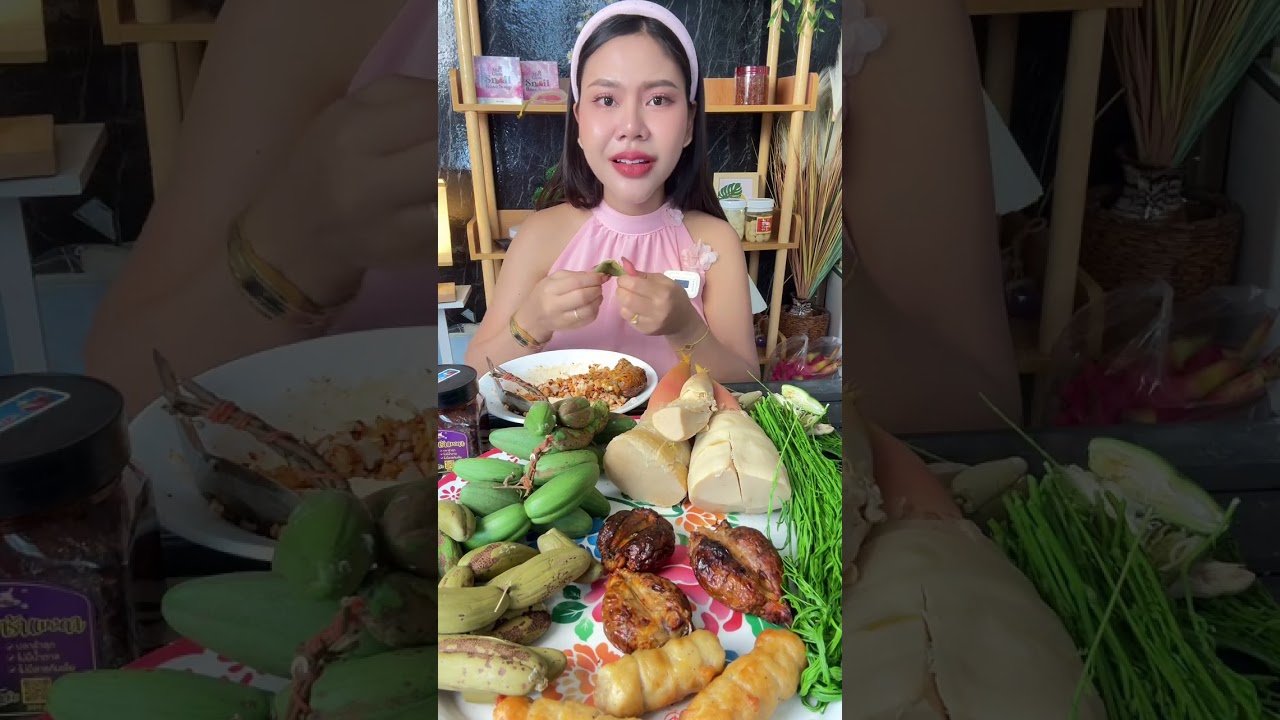 กินข้าวกับน้ำพริก หน่อซาง ตำหยานลวก