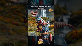 T-Rex Transformations: Marvel & DC Mashup! #marvel #avengers #shorts #dc #dinosaurs #captainamerica