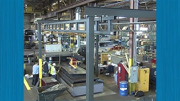 Spanco Motorized Workstation Bridge Crane Used for Waste Container Manufacturing