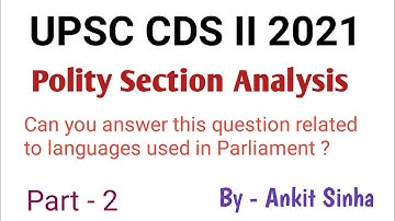 UPSC CDS II 2021 || Polity Section Analysis || Part-2 || @facetsofupsc