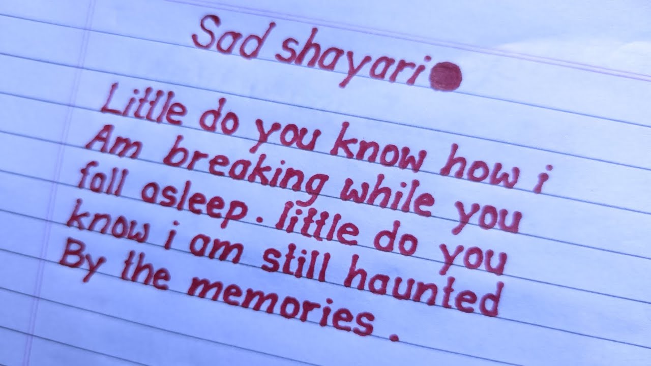 Sad Hand Writing best sad shayari💔 in English ll beautiful print handwriting 😱 ll # ...