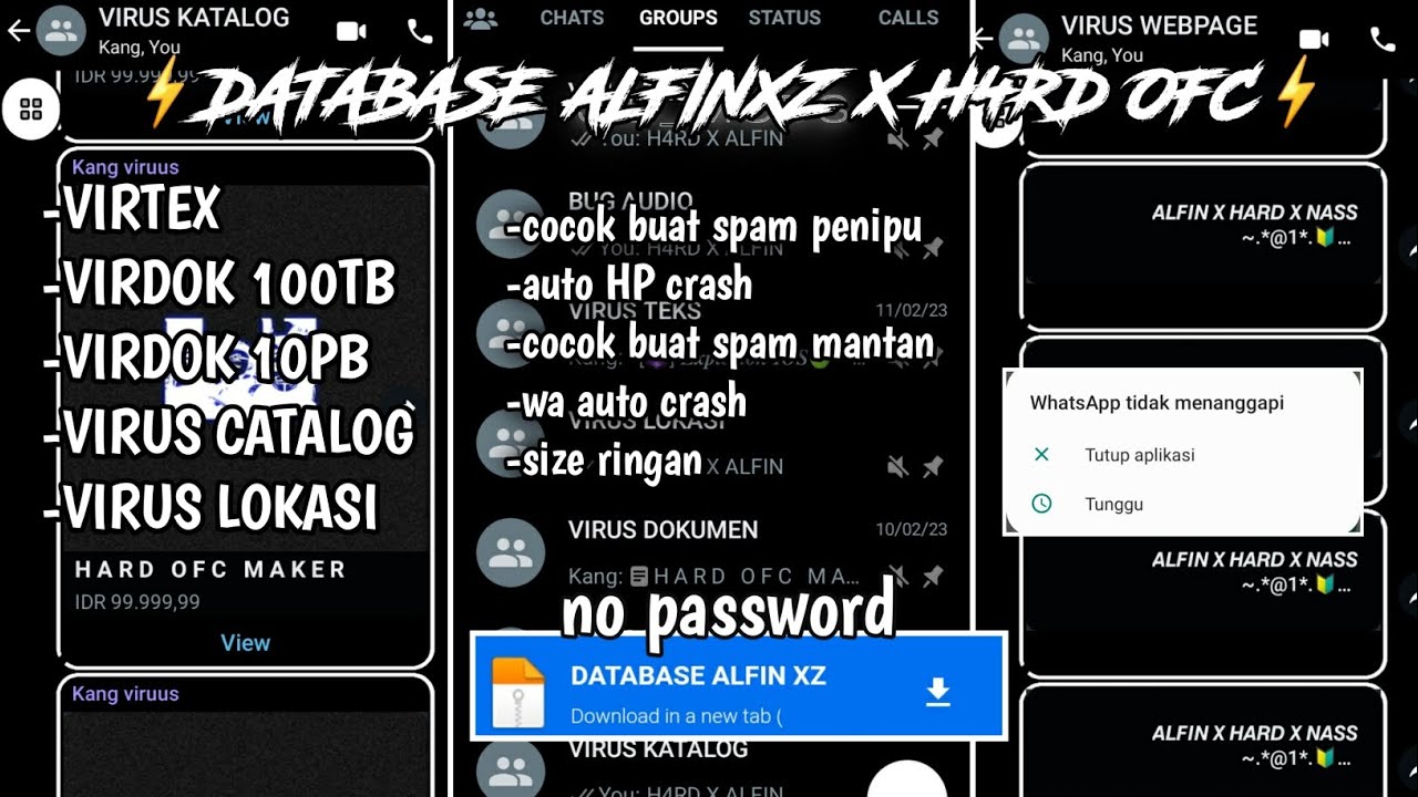 Database virus wa ganas | virdok 900gb, virus catalog, virtex ganas 2023 no password