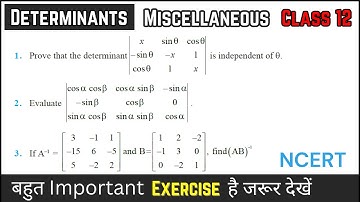 Determinants | Miscellaneous Exercise Solution | Chapter 4 | NCERT | Class 12 Maths