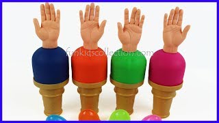 Finger Family Play Doh & Kinetic Sand | Akullore Plasteline Familja Gishtave Fustanet Princeshave