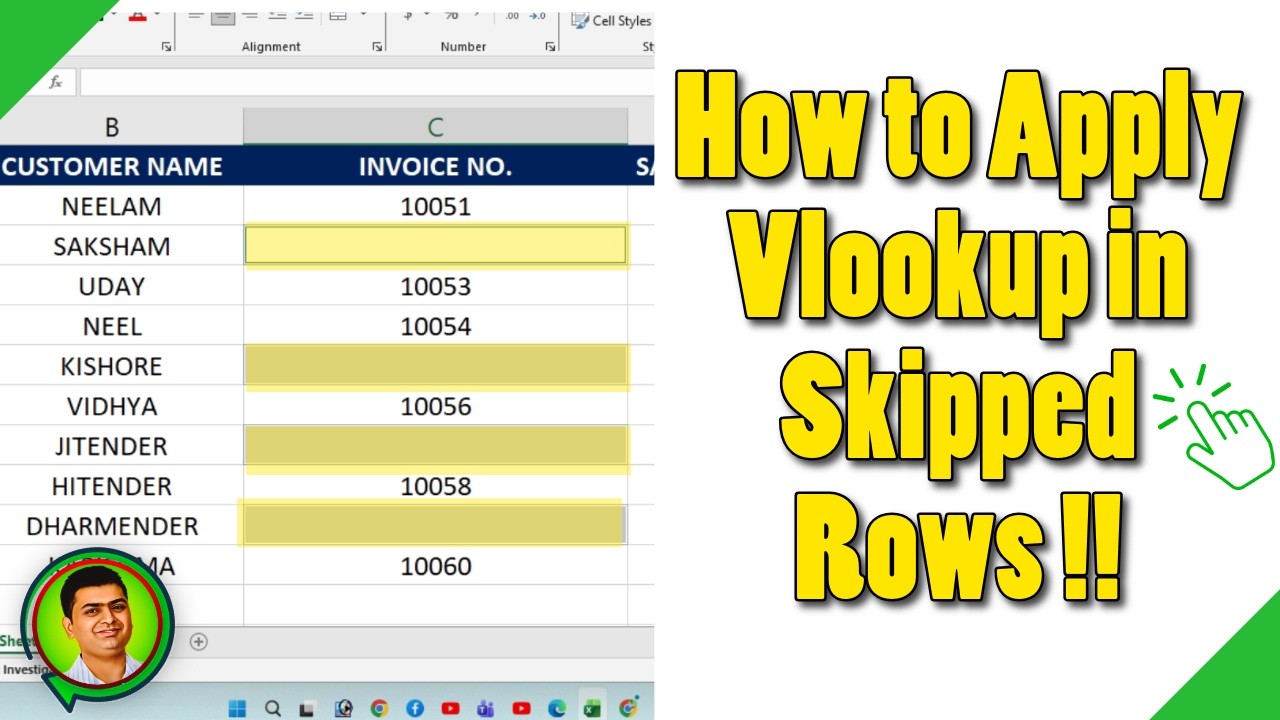 Excel Skipped Rows How to Apply Vlookup in Skipped Rows in Excel !! || Excel Interview ...