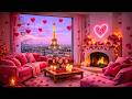 🔴 Live! Valentine's Day Paris 24/7 Eiffel Tower View 🔥 Romantic Fireplace