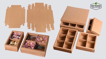 Folding the box with lid Kraft packaging with divider insert