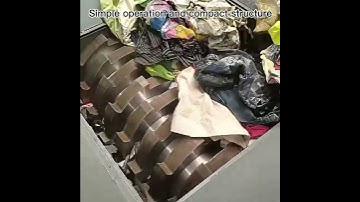 Chinese recycling machinery, used clothes shredding machine, double shaft shredding machine