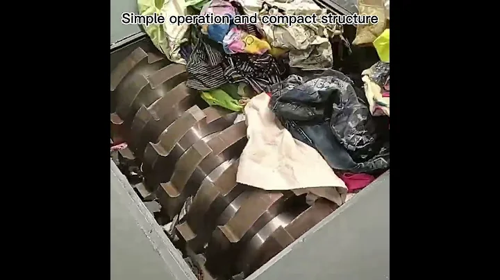 Chinese recycling machinery, used clothes shredding machine, double shaft shredding machine
