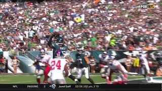 Philadelphia Eagles quarterback Carson Wentz throws a strike to tight end Zach Ertz over the middle Wealth