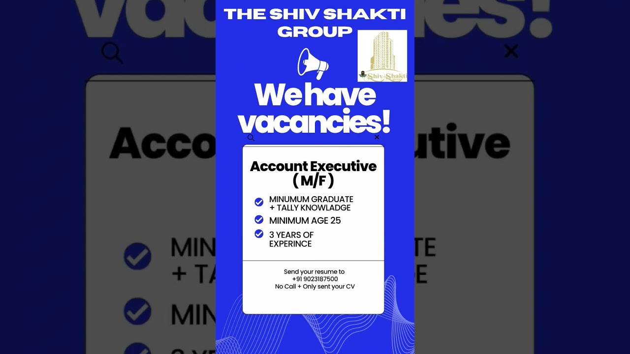 💼 We’re Hiring – Account Executive (M/F) #jobinbhavnagar #hiringmanager #job #shorts #bhavnagar