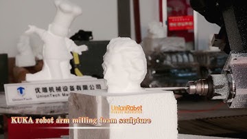 KR210 3100 7 axis KUKA robot arm milling foam sculpture #millingrobot #kr210 #robotart