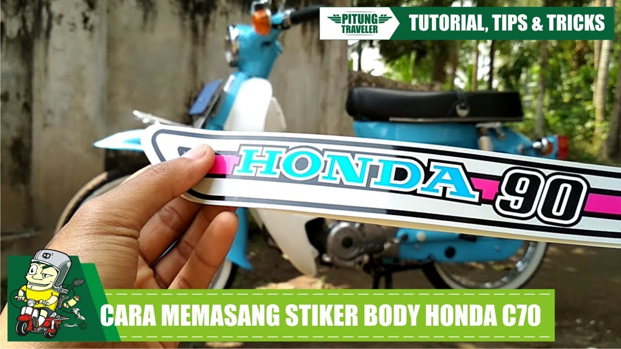 C70vlog Cara Memasang Stiker Body Stripping Pada Honda C70