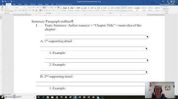 Eng 101: Scaffolding the Summary