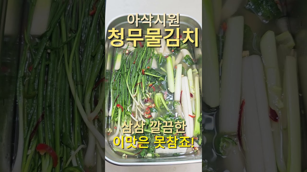 아삭시원한 청무물김치! 이 맛은 못 참죠! 레시피 숏폼 썸네일