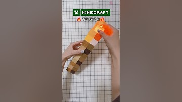DIY Minecraft Torch🔥gift idea🎁How to make a Torch light✂️ #minecraft #shorts #papercraft #diy #art