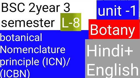 BSC 2nd year 3 semester botany topic botanical Nomenclature principle ICN ICBN
