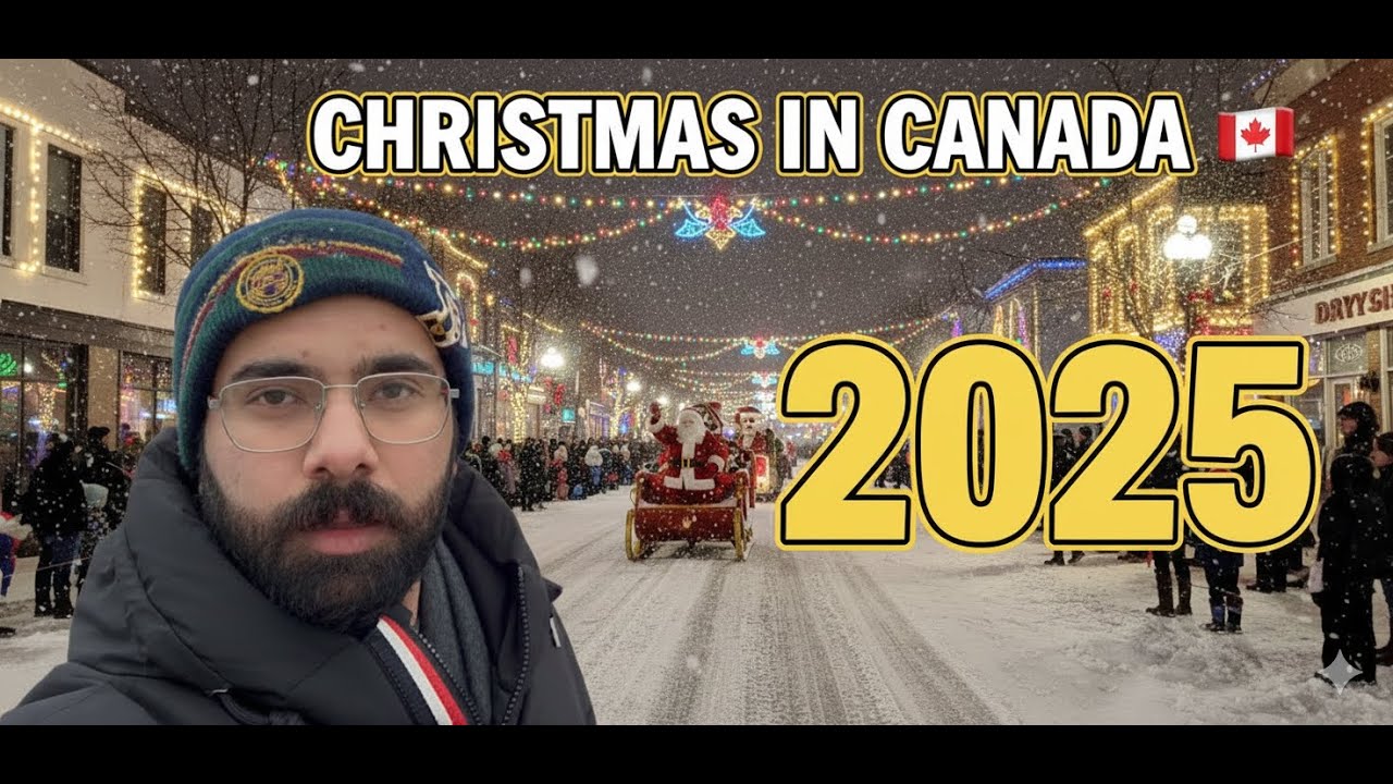 Christmas in Snowy Canada | Santa Parade in Burlington Ontario 2025  🇨🇦