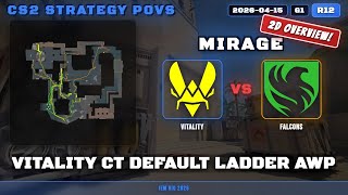 Vitality CT Default Ladder AWP - Mirage G1R12 | Vitality | IEM Rio 2026 | CS2 POV Analysis