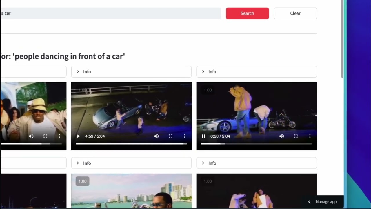 Search your video clips demo