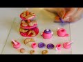 Miniature polymer clay kitchen set and cookies with croissants| Easy to do