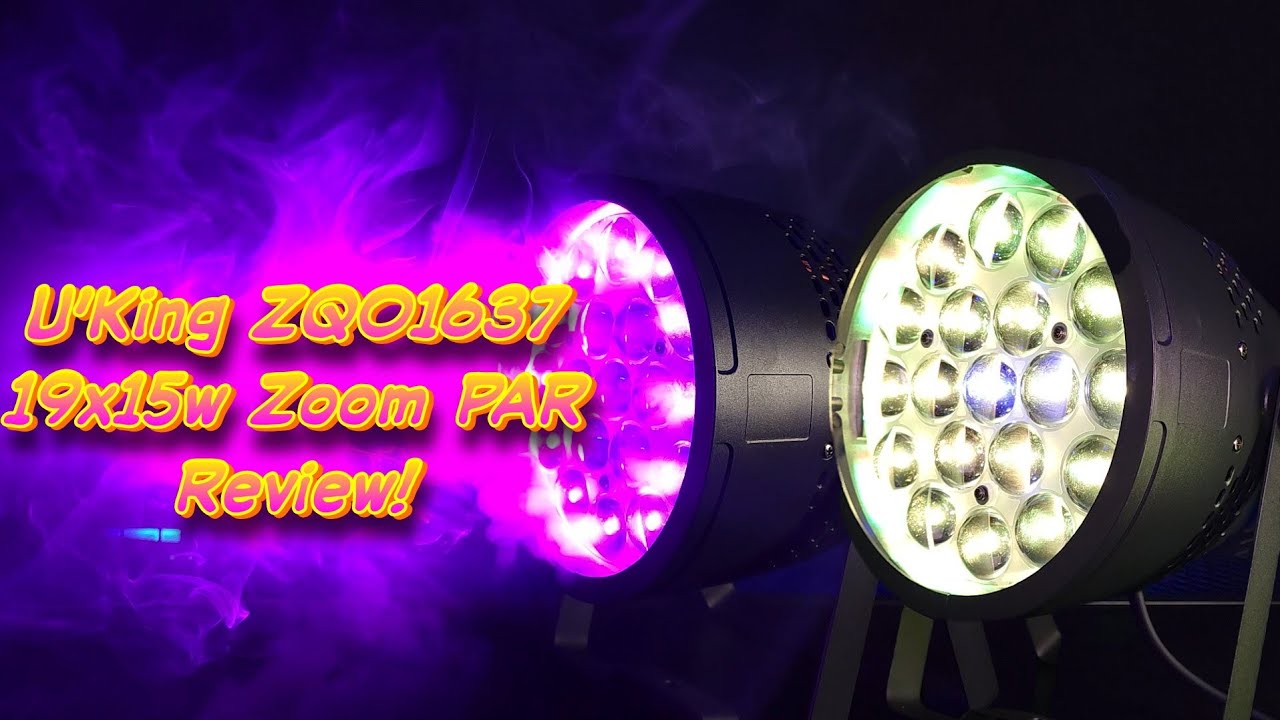 U'King ZQ01637 | 19x15w RGBW | Zoom Wash | PAR Review - YouTube